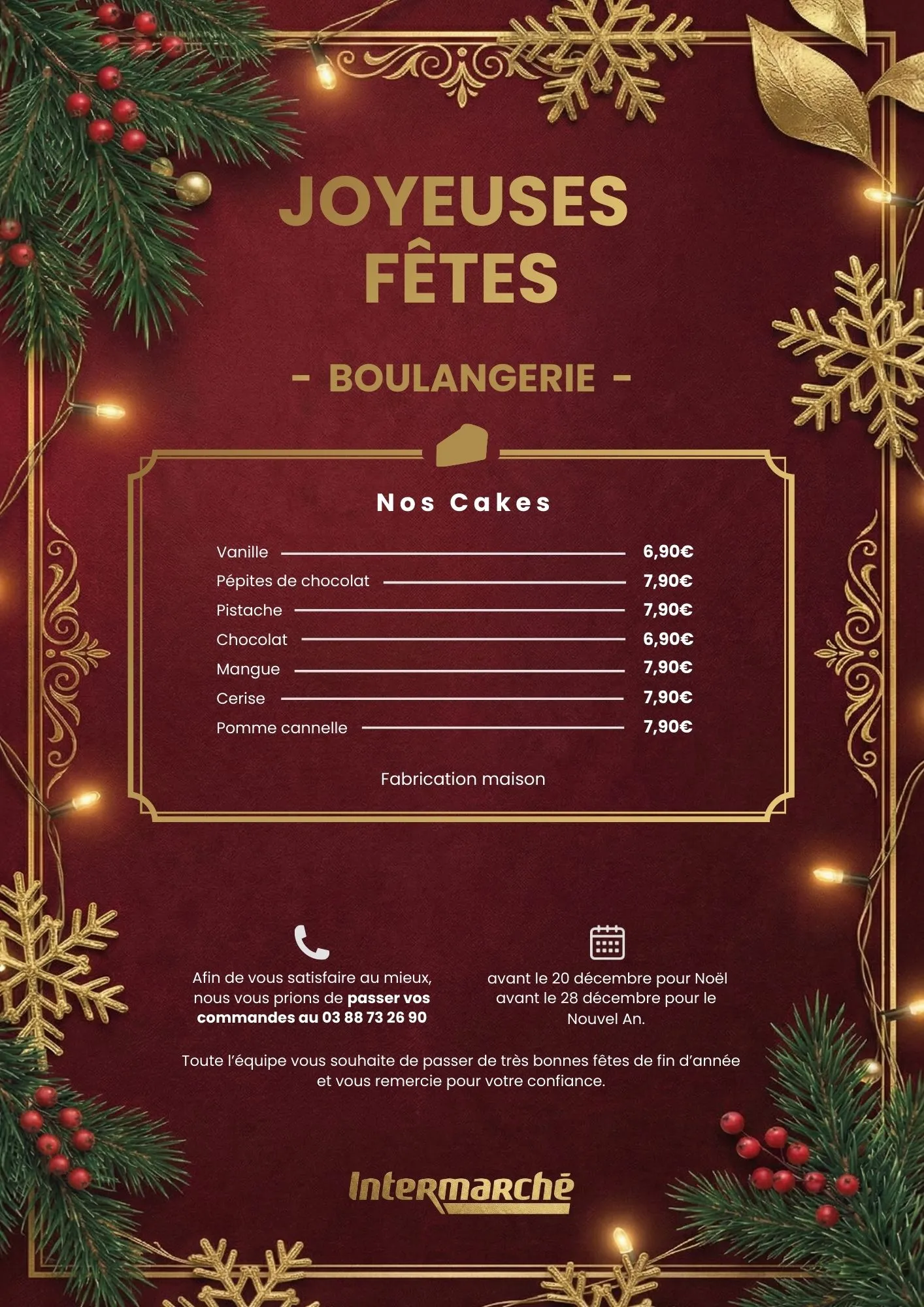 Affiche thématisée Noël pour un rayon Intermarché